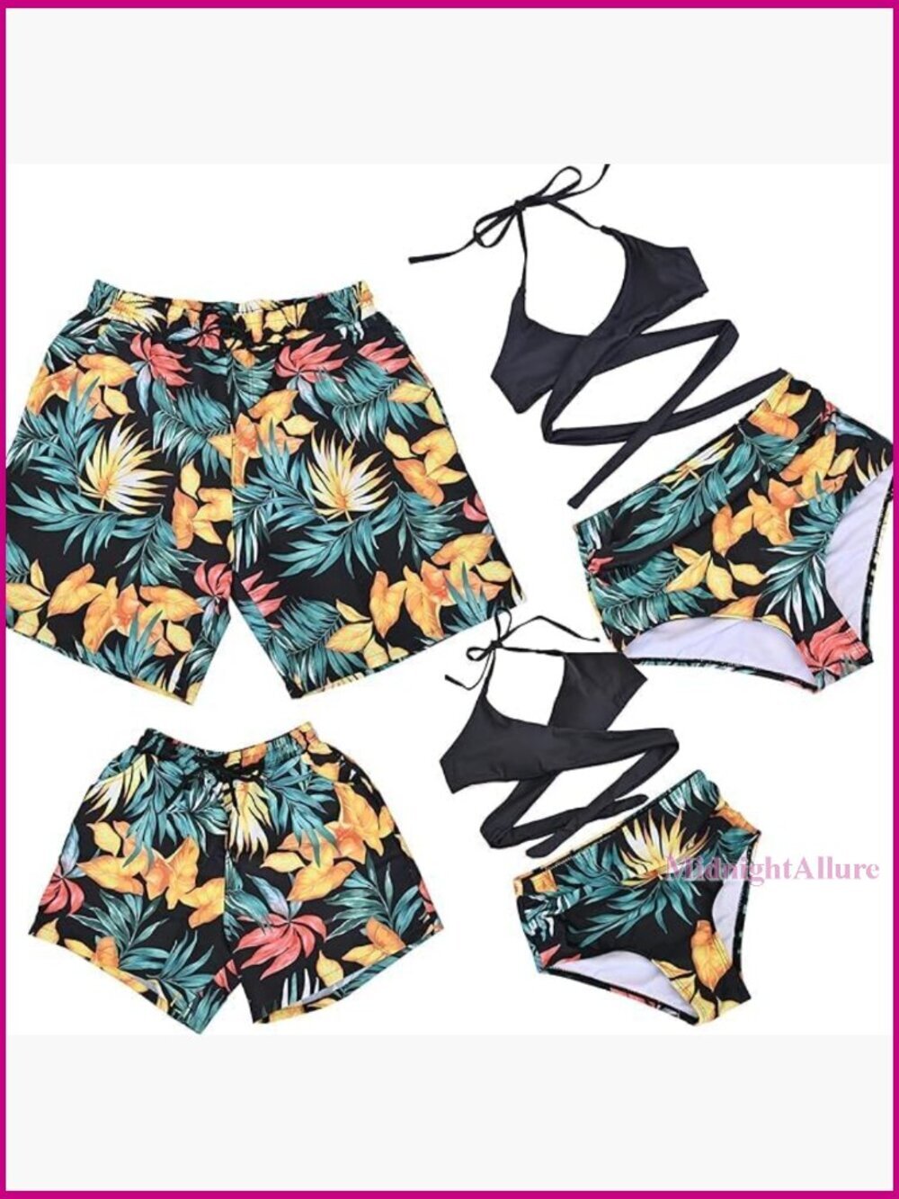 Couples Matching Family Swimwear Dad and Me Matching Swim Shorts Board Shorts